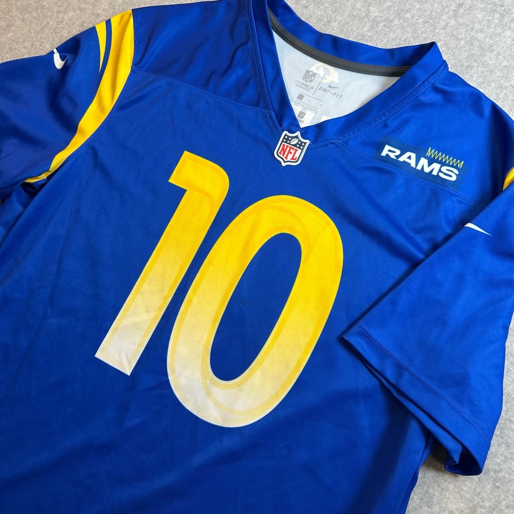 Nike NFL Los Angeles Rams Cooper Kupp 10 Jersey Blue Yellow Mens Large